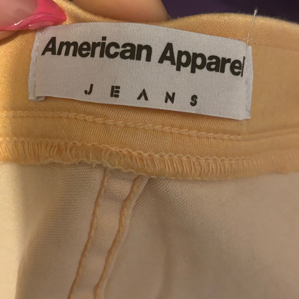 Peach/ orange color American Apparell high waist stretch jeans - Picture 3 of 3